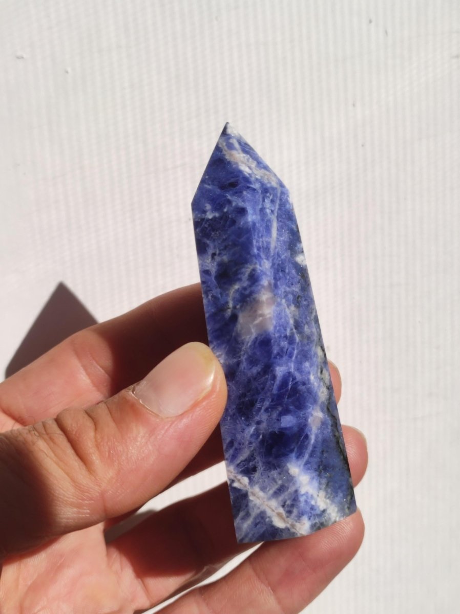 Sodalith ~ Kristall Point Spitze Turm Obelisk ~ Magische Edelstein Deko ~Massagestab ~Crystal ~HIPPIE ~GOA ~Heilstein - Art of Nature Berlin