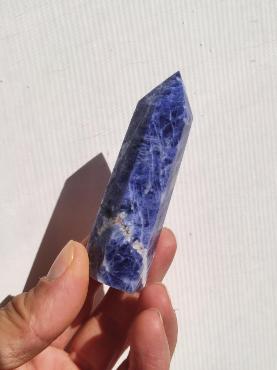 Sodalith ~ Kristall Point Spitze Turm Obelisk ~ Magische Edelstein Deko ~Massagestab ~Crystal ~HIPPIE ~GOA ~Heilstein - Art of Nature Berlin