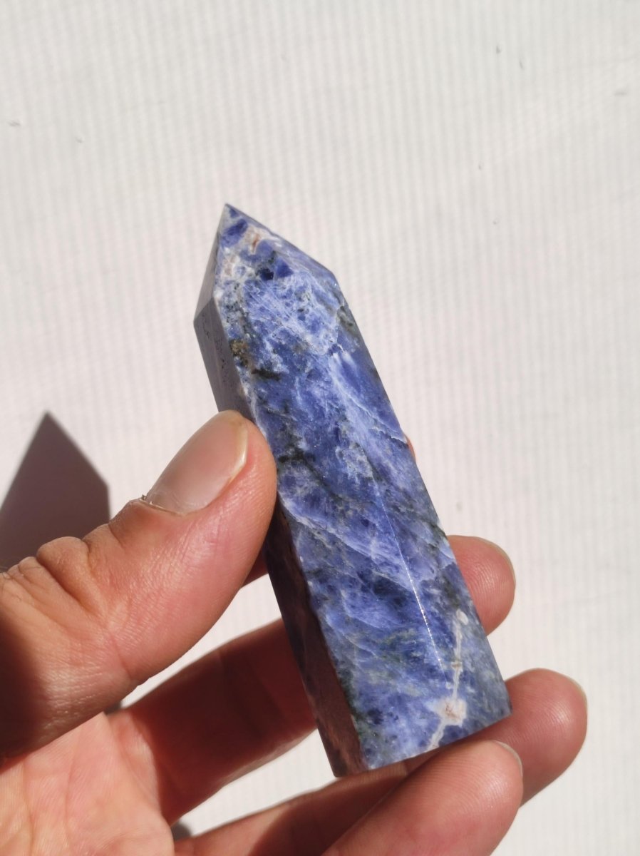 Sodalith ~ Kristall Point Spitze Turm Obelisk ~ Magische Edelstein Deko ~Massagestab ~Crystal ~HIPPIE ~GOA ~Heilstein - Art of Nature Berlin