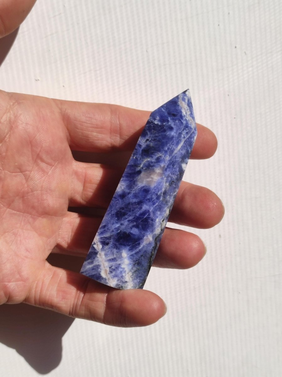 Sodalith ~ Kristall Point Spitze Turm Obelisk ~ Magische Edelstein Deko ~Massagestab ~Crystal ~HIPPIE ~GOA ~Heilstein - Art of Nature Berlin
