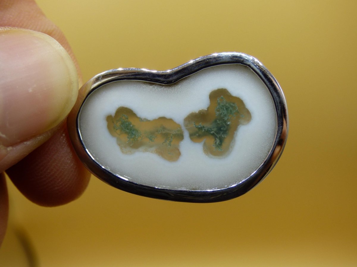 Solar Moos Quarz - 925 Sterling Silber Edelstein Kette Natur weiß Schutz Rarität Heilstein Kristall Mann Frau Er Sie Geschenk Freund Bruder - Art of Nature Berlin