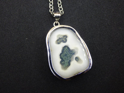 Solar Moos Quarz - 925 Sterling Silber Edelstein Kette Natur weiß Schutz Rarität Heilstein Kristall Mann Frau Er Sie Geschenk Freund Bruder - Art of Nature Berlin