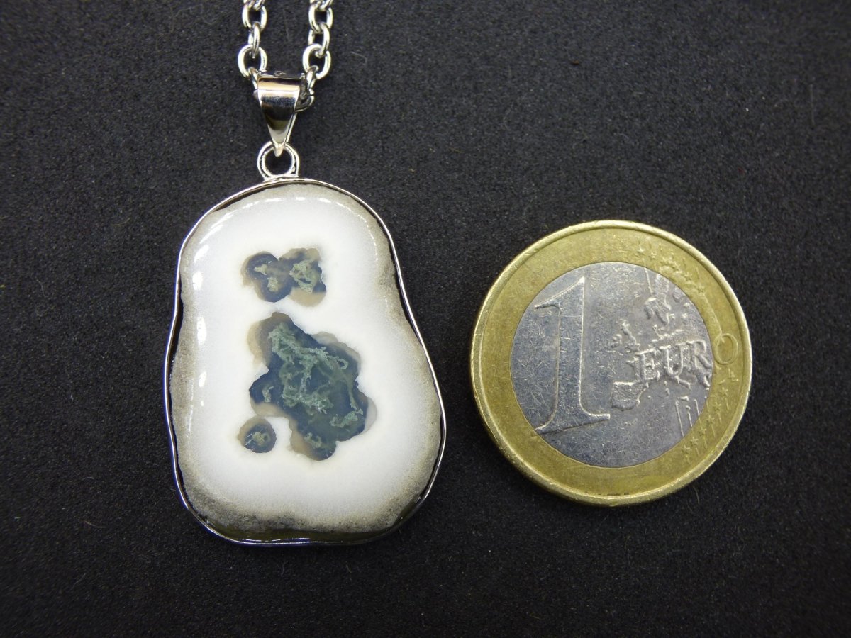 Solar Moos Quarz - 925 Sterling Silber Edelstein Kette Natur weiß Schutz Rarität Heilstein Kristall Mann Frau Er Sie Geschenk Freund Bruder - Art of Nature Berlin