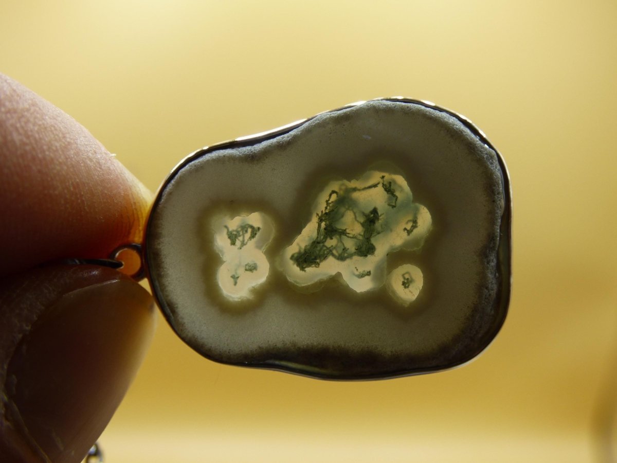 Solar Moos Quarz - 925 Sterling Silber Edelstein Kette Natur weiß Schutz Rarität Heilstein Kristall Mann Frau Er Sie Geschenk Freund Bruder - Art of Nature Berlin