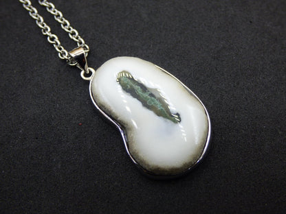 Solar Moos Quarz - 925 Sterling Silber Edelstein Kette Natur weiß Schutz Rarität Heilstein Kristall Mann Frau Er Sie Geschenk Freund Bruder - Art of Nature Berlin