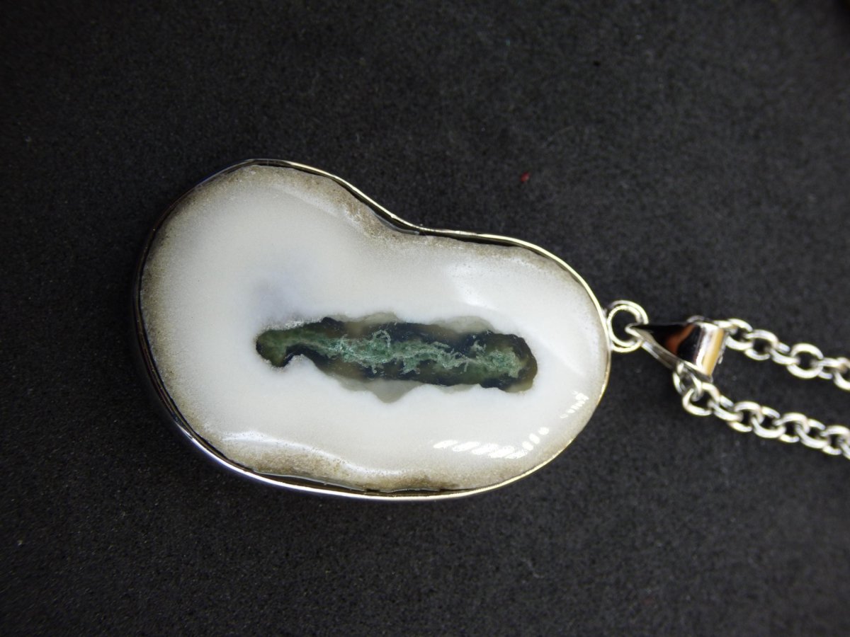 Solar Moos Quarz - 925 Sterling Silber Edelstein Kette Natur weiß Schutz Rarität Heilstein Kristall Mann Frau Er Sie Geschenk Freund Bruder - Art of Nature Berlin