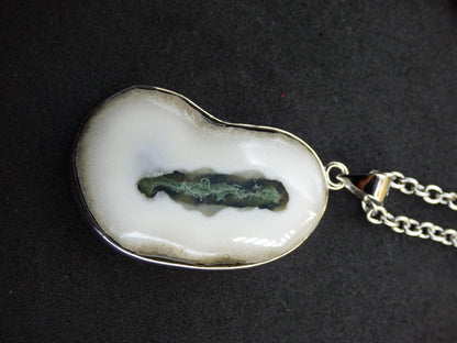 Solar Moos Quarz - 925 Sterling Silber Edelstein Kette Natur weiß Schutz Rarität Heilstein Kristall Mann Frau Er Sie Geschenk Freund Bruder - Art of Nature Berlin