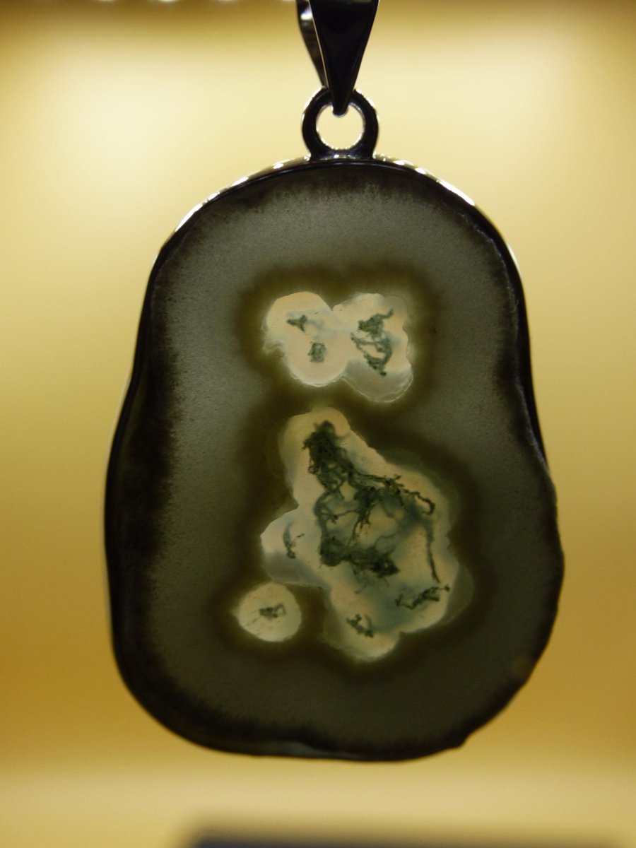 Solar Moos Quarz - 925 Sterling Silber Edelstein Kette Natur weiß Schutz Rarität Heilstein Kristall Mann Frau Er Sie Geschenk Freund Bruder - Art of Nature Berlin