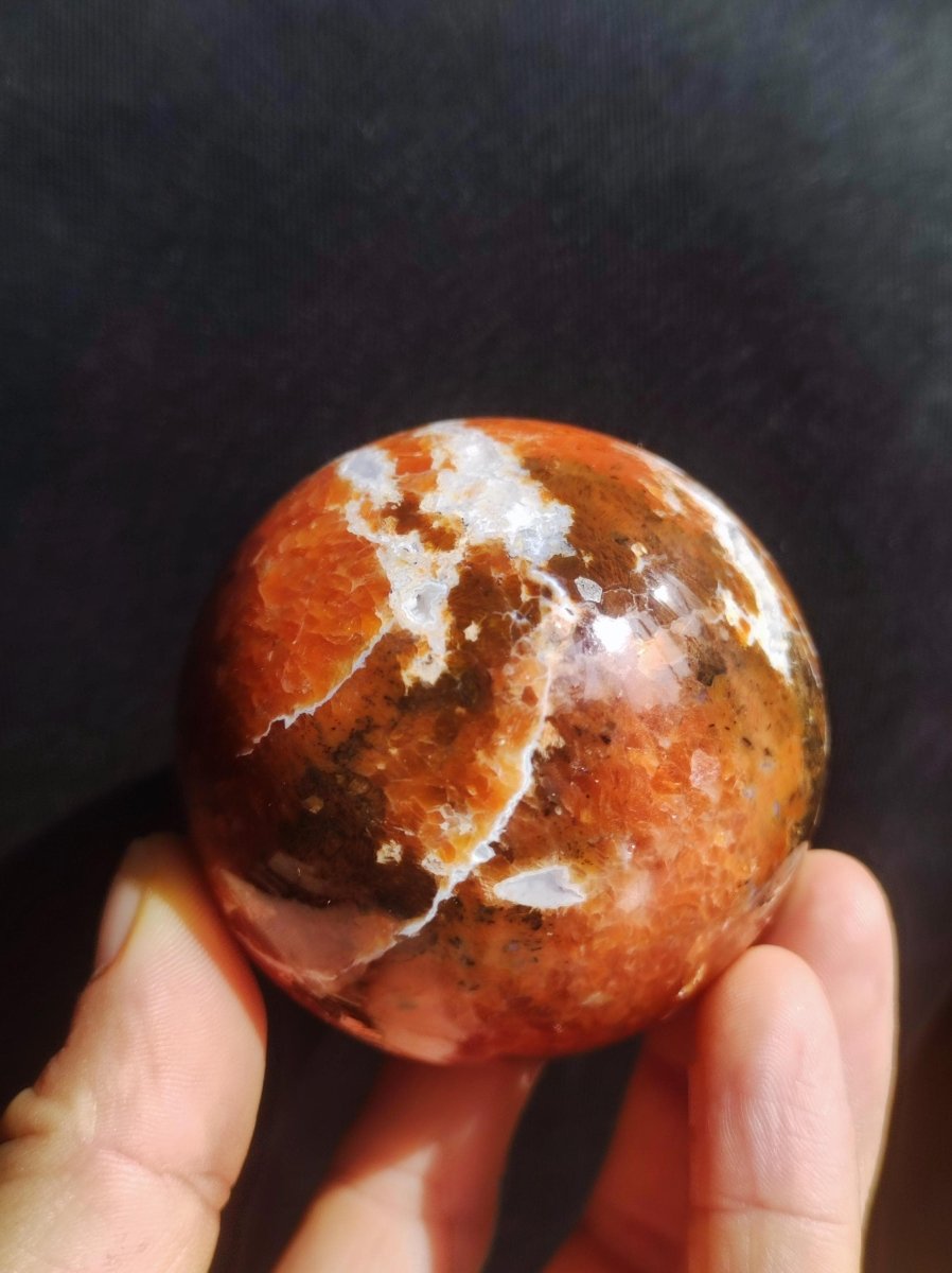 Sonnenstein + Apatit - Edelstein Kugel Deko Kristall Sphere Spielkugel Meditation HIPPIE GOA Ethno Heilstein Natur Geschenk Er Sie Mann Frau - Art of Nature Berlin