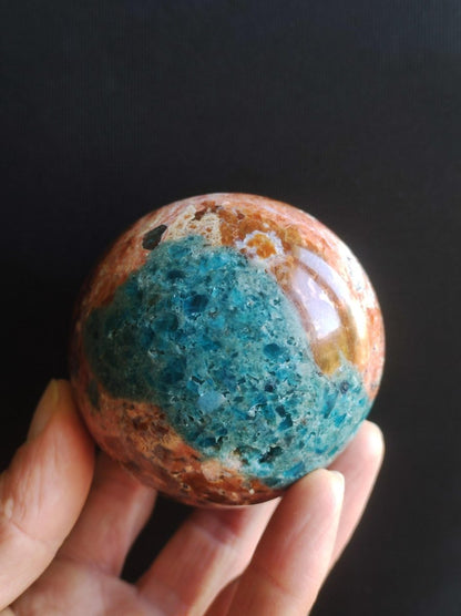 Sonnenstein + Apatit - Edelstein Kugel Deko Kristall Sphere Spielkugel Meditation HIPPIE GOA Ethno Heilstein Natur Geschenk Er Sie Mann Frau - Art of Nature Berlin