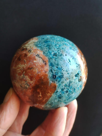 Sonnenstein + Apatit - Edelstein Kugel Deko Kristall Sphere Spielkugel Meditation HIPPIE GOA Ethno Heilstein Natur Geschenk Er Sie Mann Frau - Art of Nature Berlin