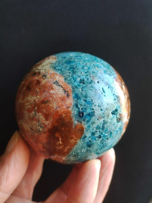 Sonnenstein + Apatit - Edelstein Kugel Deko Kristall Sphere Spielkugel Meditation HIPPIE GOA Ethno Heilstein Natur Geschenk Er Sie Mann Frau - Art of Nature Berlin