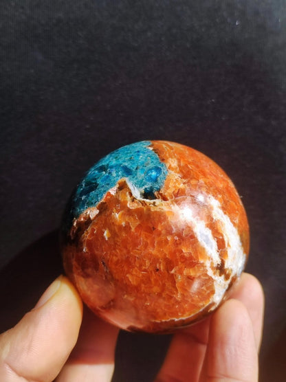 Sonnenstein + Apatit - Edelstein Kugel Deko Kristall Sphere Spielkugel Meditation HIPPIE GOA Ethno Heilstein Natur Geschenk Er Sie Mann Frau - Art of Nature Berlin