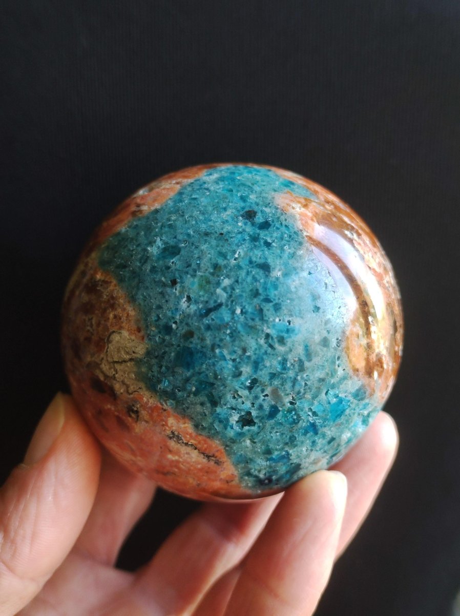 Sonnenstein + Apatit - Edelstein Kugel Deko Kristall Sphere Spielkugel Meditation HIPPIE GOA Ethno Heilstein Natur Geschenk Er Sie Mann Frau - Art of Nature Berlin