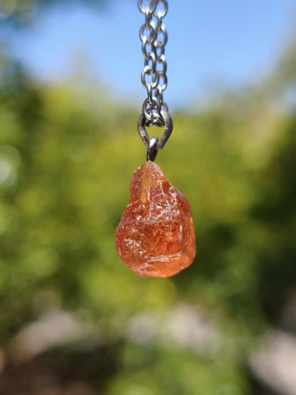 Spessartin Granat AAA *Rarität* ~ 925 Sterling Silber Edelstein Kette Rarität Heilstein Natur Orange Anhänger Geschenk Mann Frau Er Sie - Art of Nature Berlin