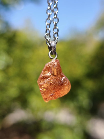 Spessartin Granat AAA *Rarität* ~ 925 Sterling Silber Edelstein Kette Rarität Heilstein Natur Orange Anhänger Geschenk Mann Frau Er Sie - Art of Nature Berlin