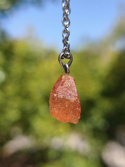 Spessartin Granat AAA *Rarität* ~ 925 Sterling Silber Edelstein Kette Rarität Heilstein Natur Orange Anhänger Geschenk Mann Frau Er Sie - Art of Nature Berlin