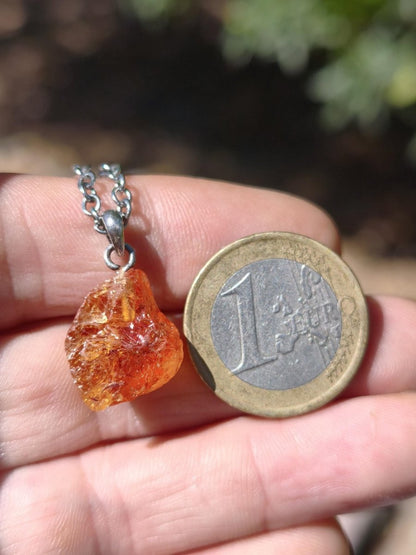 Spessartin Granat AAA *Rarität* ~ 925 Sterling Silber Edelstein Kette Rarität Heilstein Natur Orange Anhänger Geschenk Mann Frau Er Sie - Art of Nature Berlin