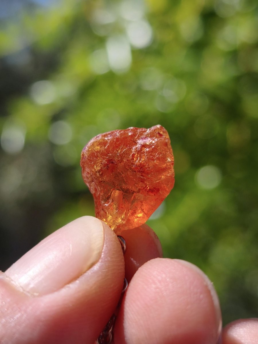 Spessartin Granat AAA *Rarität* ~ 925 Sterling Silber Edelstein Kette Rarität Heilstein Natur Orange Anhänger Geschenk Mann Frau Er Sie - Art of Nature Berlin