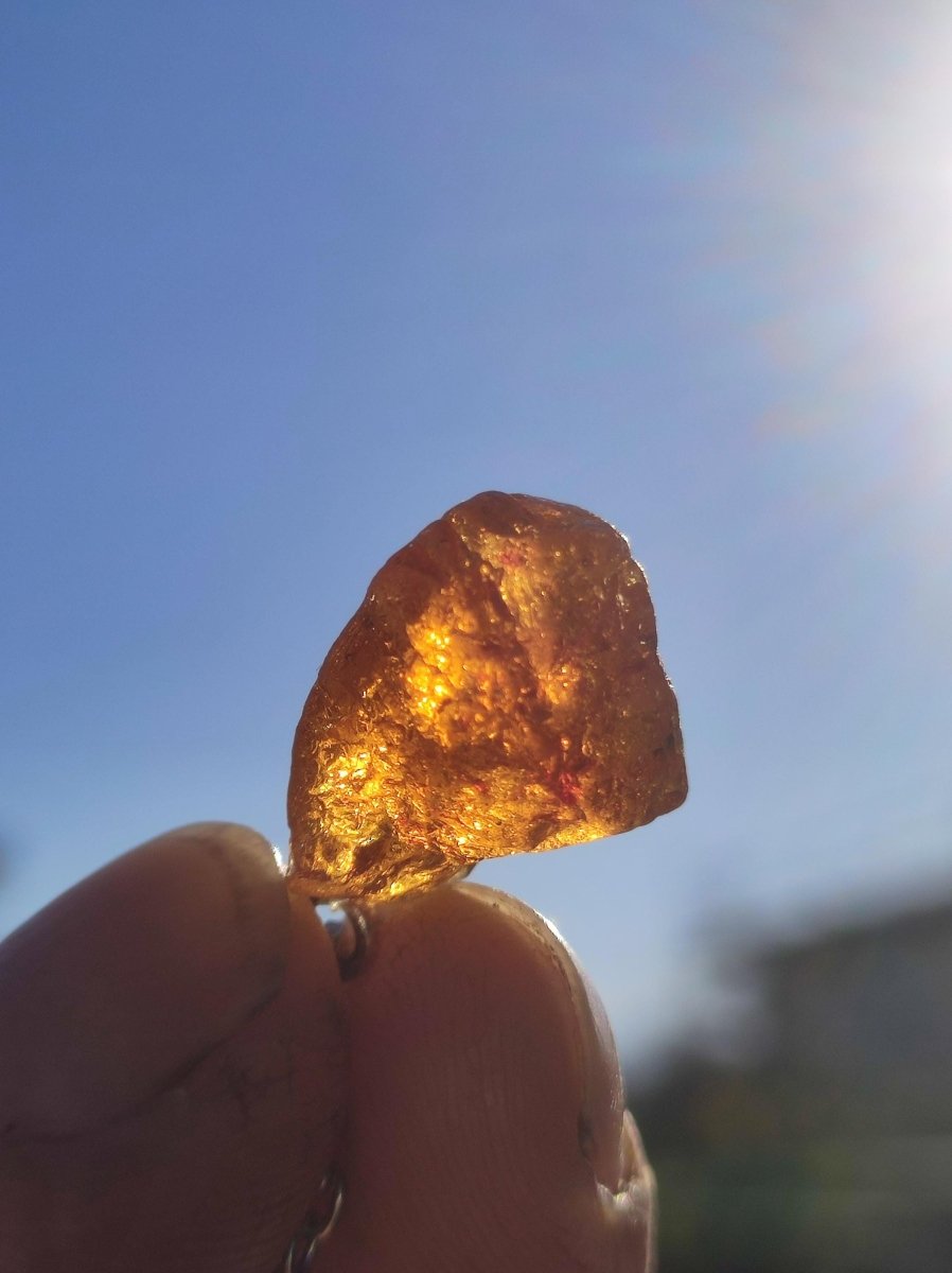 Spessartin Granat AAA *Rarität* ~ 925 Sterling Silber Edelstein Kette HIPPIE GOA Boho Ethno Nature Heilstein Anhänger Geschenk Mann Frau Er Sie - Art of Nature Berlin