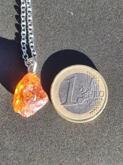 Spessartin Granat AAA *Rarität* ~ 925 Sterling Silber Edelstein Kette HIPPIE GOA Boho Ethno Nature Heilstein Anhänger Geschenk Mann Frau Er Sie - Art of Nature Berlin