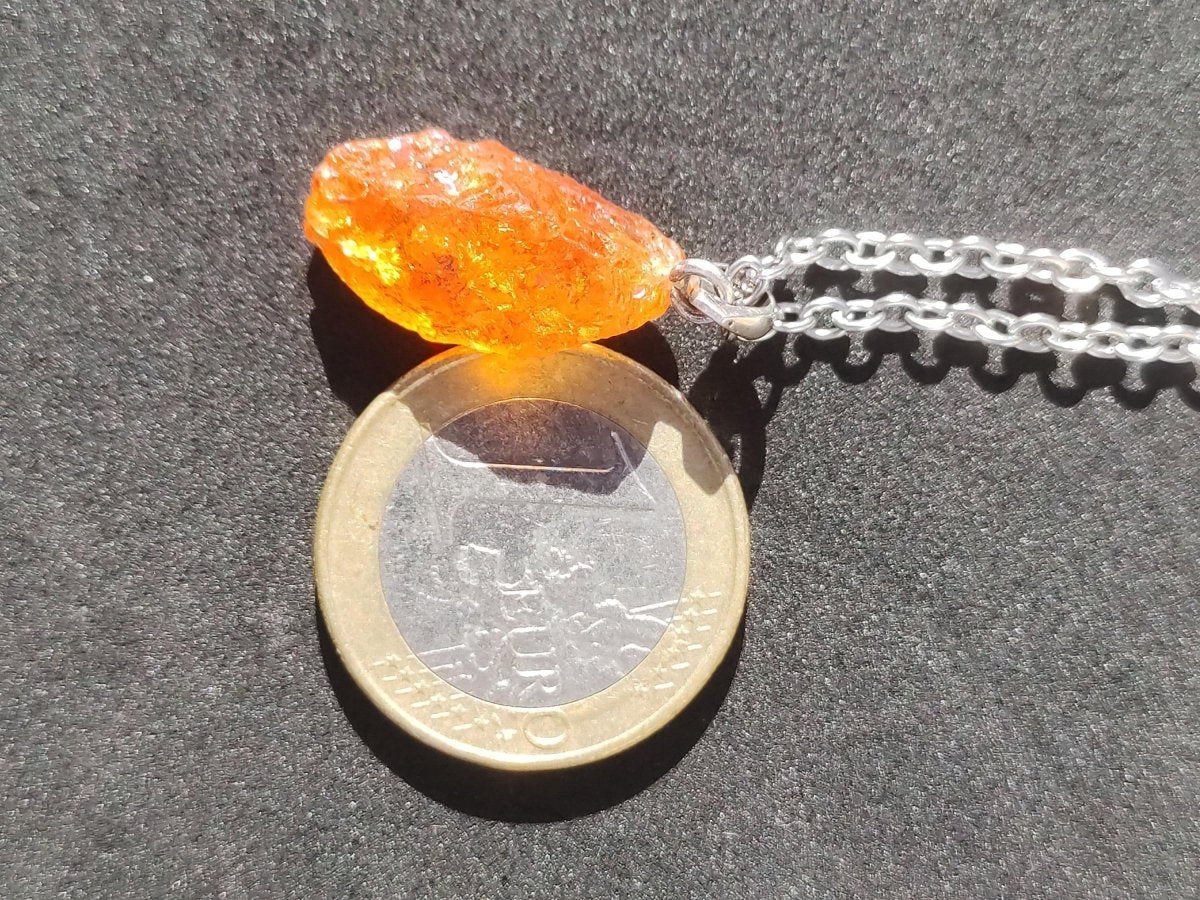 Spessartin Granat AAA *Rarität* ~ 925 Sterling Silber Edelstein Kette Rarität Heilstein Natur Orange Anhänger Geschenk Mann Frau Er Sie - Art of Nature Berlin