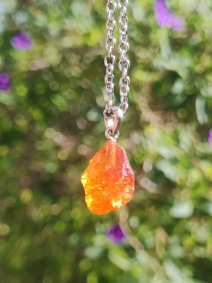 Spessartin Granat AAA *Rarität* ~ 925 Sterling Silber Edelstein Kette Rarität Heilstein Natur Orange Anhänger Geschenk Mann Frau Er Sie - Art of Nature Berlin