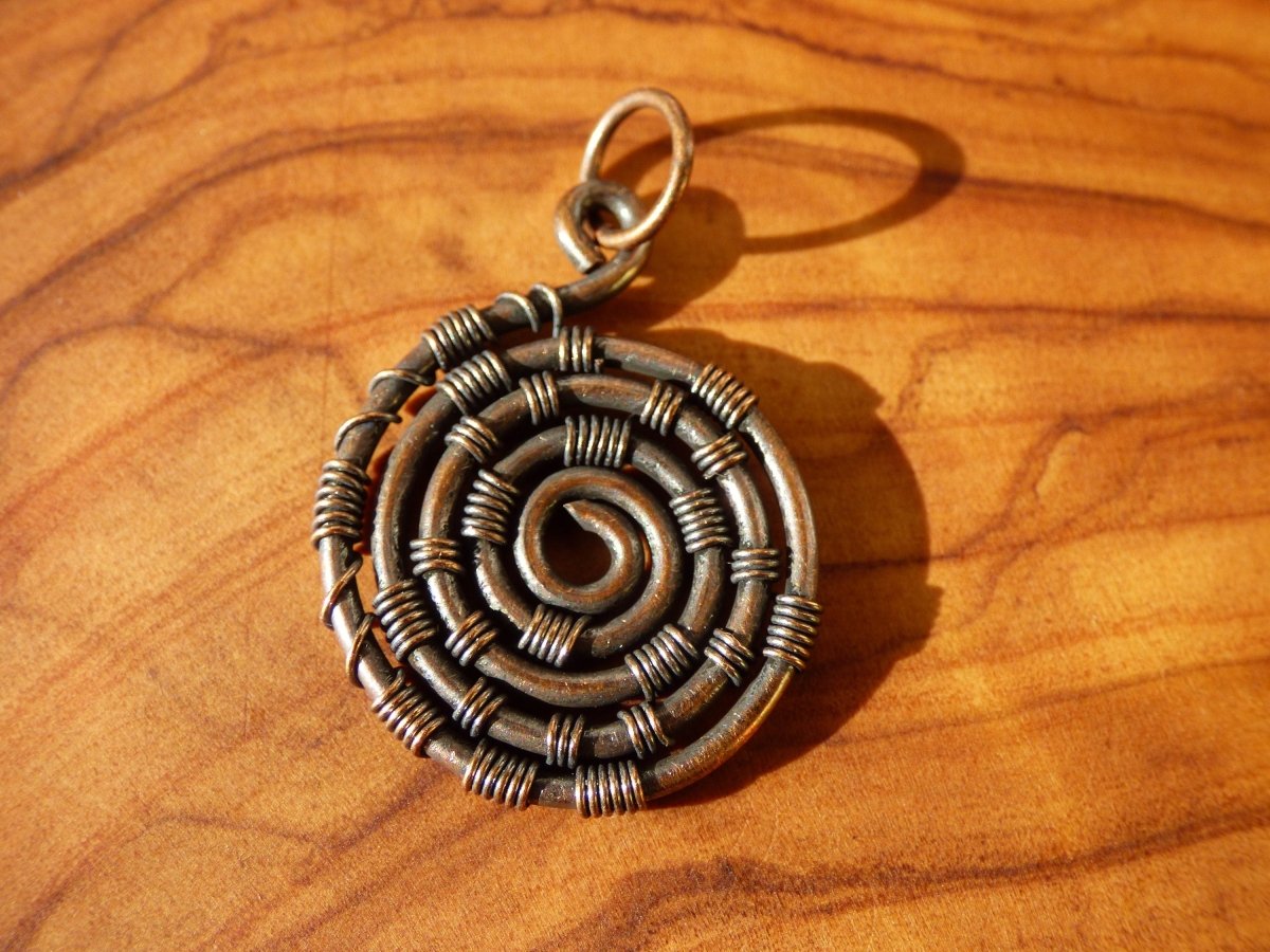 Spirale ~ Anhänger aus Kupfer *~Wire~* ~ Kette ~HIPPIE ~GOA ~Boho ~Ethno ~Nature ~Energy ~Chakra ~Geometrie - Art of Nature Berlin