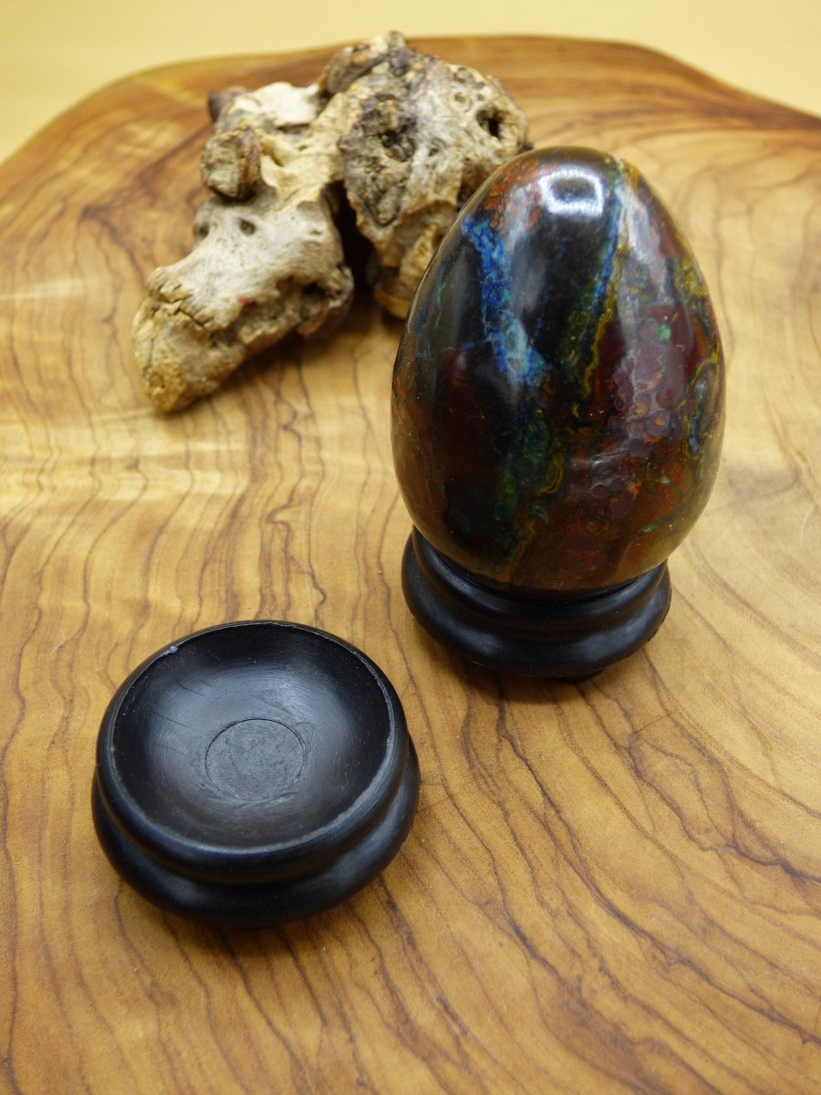 Ständer für Edelstein Kugeln aus Holz oder Schungit ~ Deko Crystal Ball ~HIPPIE ~GOA ~Boho ~Ethno ~Heilstein ~Naturschatz - Art of Nature Berlin