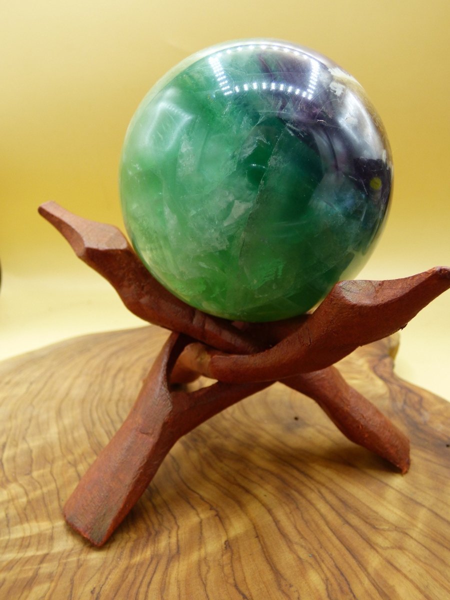 Ständer für Edelstein Kugeln aus Holz oder Schungit ~ Deko Crystal Ball ~HIPPIE ~GOA ~Boho ~Ethno ~Heilstein ~Naturschatz - Art of Nature Berlin