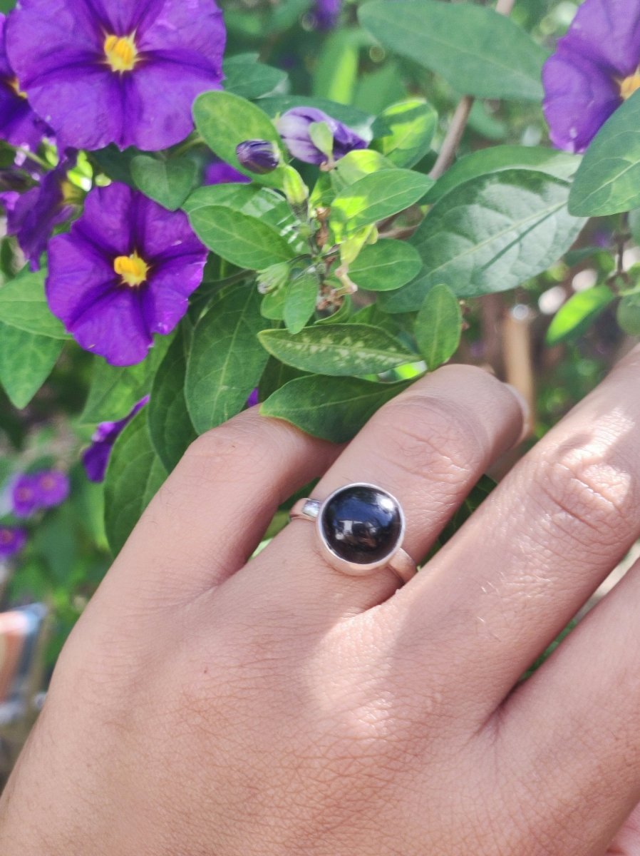 Sterndiopsid - 925 Silber Ring Gr. 56 / 18 Edelstein gefasst Natur Heilstein Rarität Selten Hochwertig Edel Geschenk Frau Geburtstag - Art of Nature Berlin