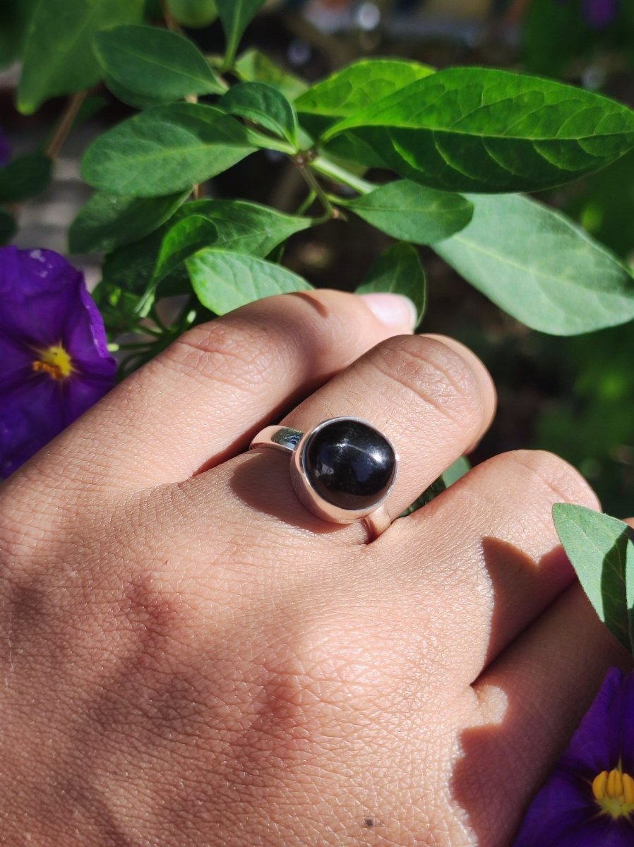 Sterndiopsid - 925 Silber Ring Gr. 56 / 18 Edelstein gefasst Natur Heilstein Rarität Selten Hochwertig Edel Geschenk Frau Geburtstag - Art of Nature Berlin