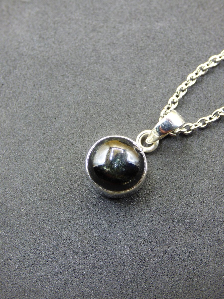 Sterndiopsid schwarz Edelstein Kette 925 Sterling Silber - Edler Frauen Schmuck Filigran Hochzeitstag Geburtstag Geschenk Heilstein Rarität - Art of Nature Berlin