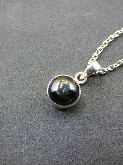 Sterndiopsid schwarz Edelstein Kette 925 Sterling Silber - Edler Frauen Schmuck Filigran Hochzeitstag Geburtstag Geschenk Heilstein Rarität - Art of Nature Berlin