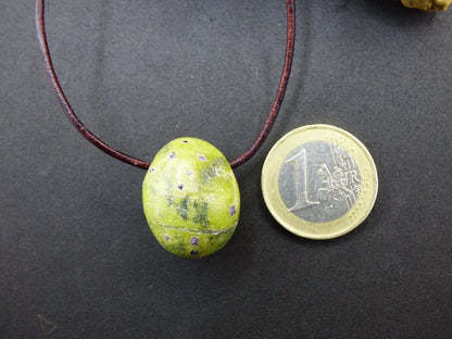 Stichtit in Serpentin~ Edelstein Kette ~HIPPIE ~GOA ~Boho ~Ethno ~Nature ~Heilstein - Art of Nature Berlin