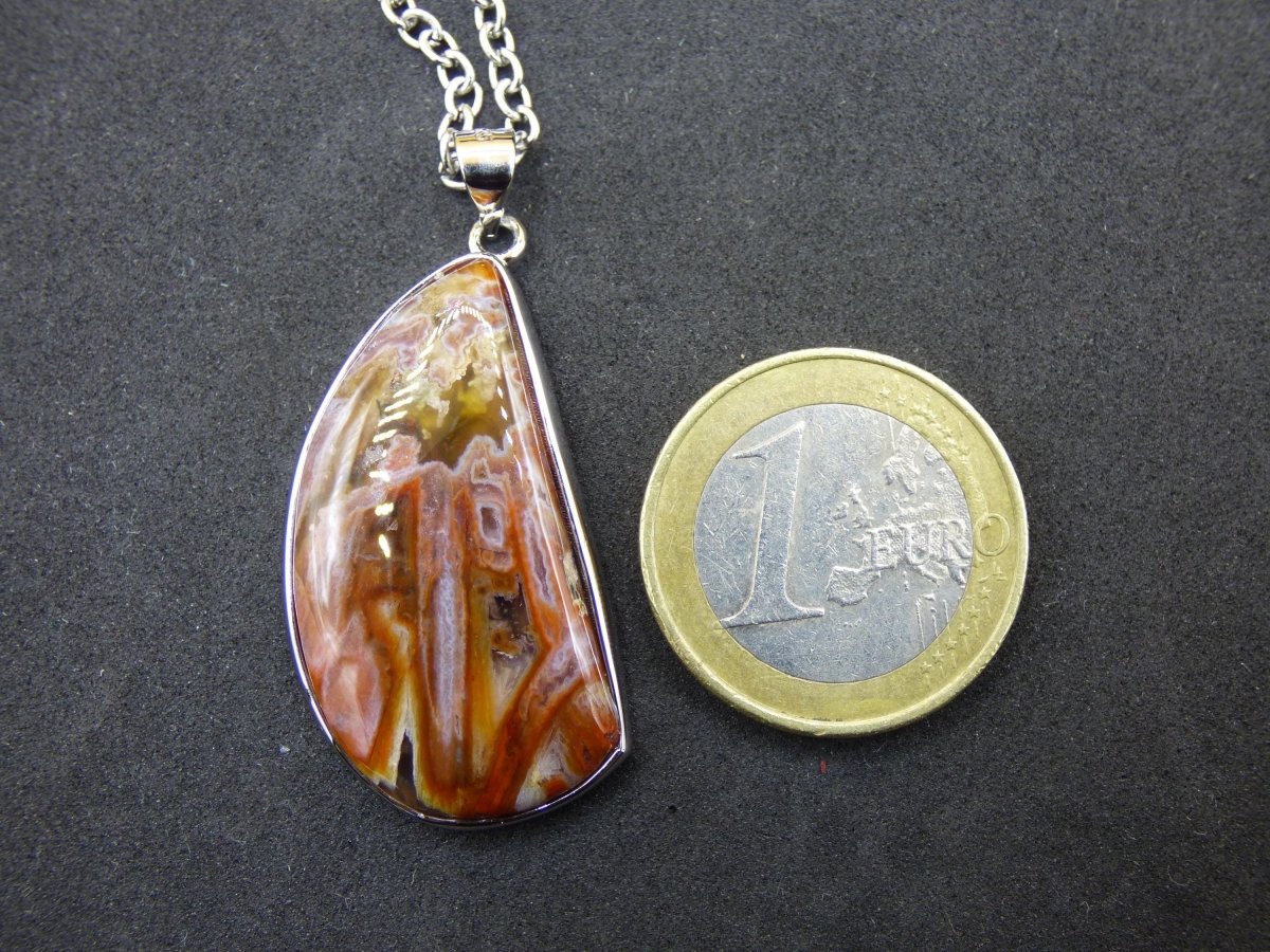 Stick Achat - 925 Sterling Silber Edelstein Kette braun Unikat Rar Heilstein Natur selten Edel Traum Mann Frau Er Sie Geschenk Freund - Art of Nature Berlin