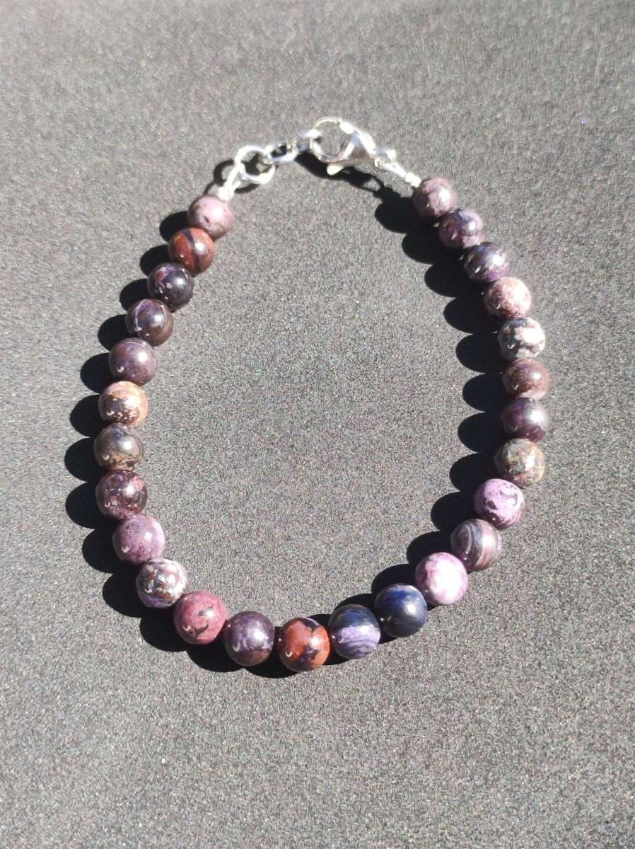 Sugilith Bustamit Richterit Sugilite Edelstein Armband Perlen Heilstein Energie Natur Echt Rarität Selten Schmuck Frau Mann Er Sie Mutter - Art of Nature Berlin