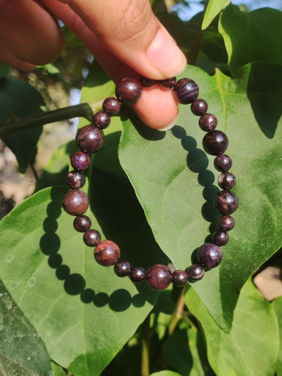 Sugilith Bustamit Sugilite ~ naürliches Edelstein Armband mit Perlen ~GOA ~ Hippie ~Boho ~Ethno ~Indie ~Nature ~Heilstein - Art of Nature Berlin