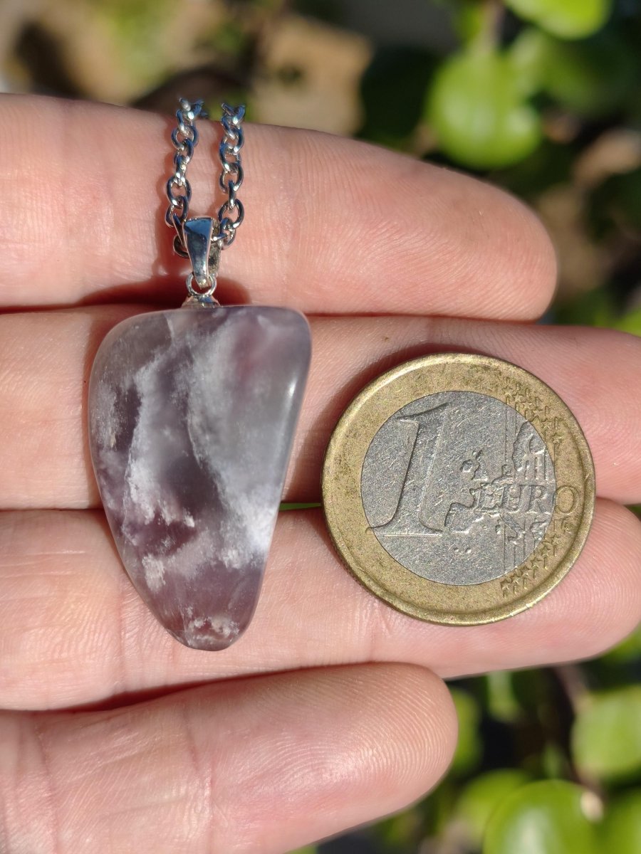 Sugilith-Quarz Kette inkl. 925 Silberöse lila Edelstein Unikat Ethno Natur Heilstein Rarität Selten Flash Wow Sammler Investition Edel - Art of Nature Berlin