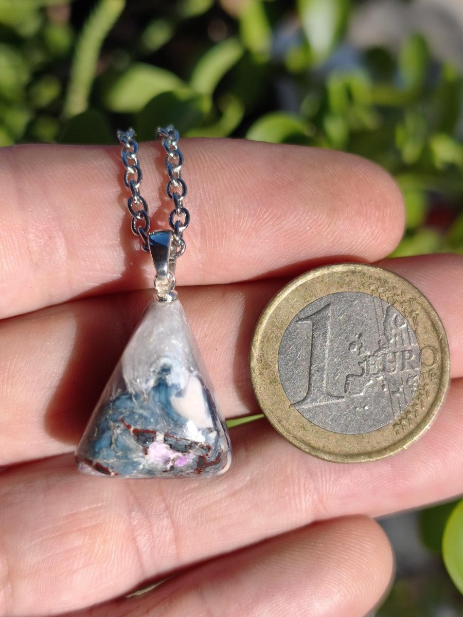 Sugilith Richterit Kette inkl. 925 Silberöse lila Edelstein Unikat Ethno Natur Heilstein Rarität Selten Flash Wow Sammler Investition Edel - Art of Nature Berlin