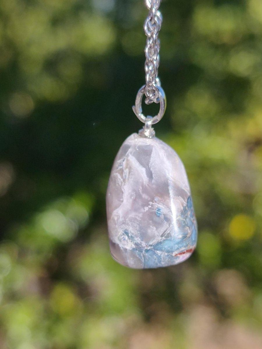 Sugilith Richterit Kette inkl. 925 Silberöse lila Edelstein Unikat Ethno Natur Heilstein Rarität Selten Flash Wow Sammler Investition Edel - Art of Nature Berlin