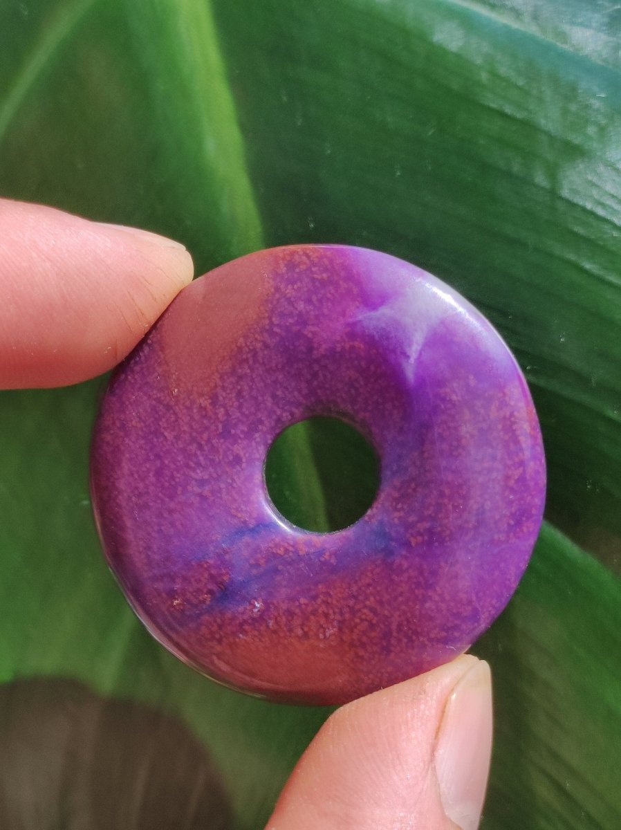 Sugilith & Richterit Schutz - Donut~ Edelstein Kette Kristall Meditation Energie Heilstein Rarität Selten Sammler Investition Wertanlage WOW - Art of Nature Berlin