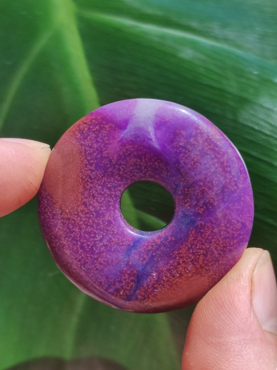 Sugilith & Richterit Schutz - Donut~ Edelstein Kette Kristall Meditation Energie Heilstein Rarität Selten Sammler Investition Wertanlage WOW - Art of Nature Berlin