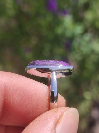 Sugilith Ring - 925 Sterling Silber - Edelstein lila Heilstein Natur Cabochon Frau Geschenk Sie Muttertag Oma Weihnachten Kristall Selten - Art of Nature Berlin