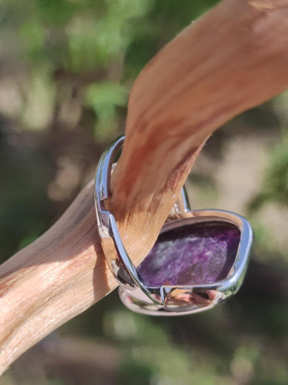 Sugilith Ring - 925 Sterling Silber - Edelstein lila Heilstein Natur Cabochon Frau Geschenk Sie Muttertag Oma Weihnachten Kristall Selten - Art of Nature Berlin