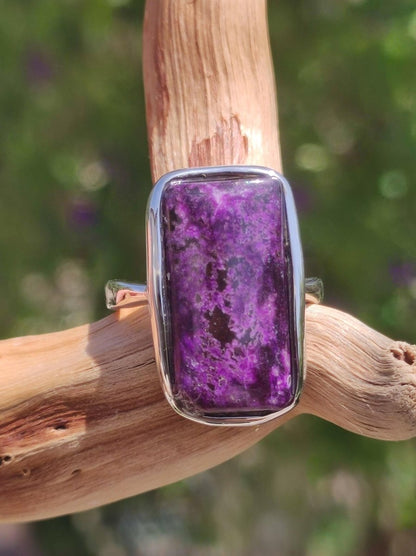 Sugilith Ring - 925 Sterling Silber - Edelstein lila Heilstein Natur Cabochon Frau Geschenk Sie Muttertag Oma Weihnachten Kristall Selten - Art of Nature Berlin