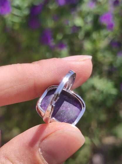 Sugilith Ring - 925 Sterling Silber - Edelstein lila Heilstein Natur Cabochon Frau Geschenk Sie Muttertag Oma Weihnachten Kristall Selten - Art of Nature Berlin