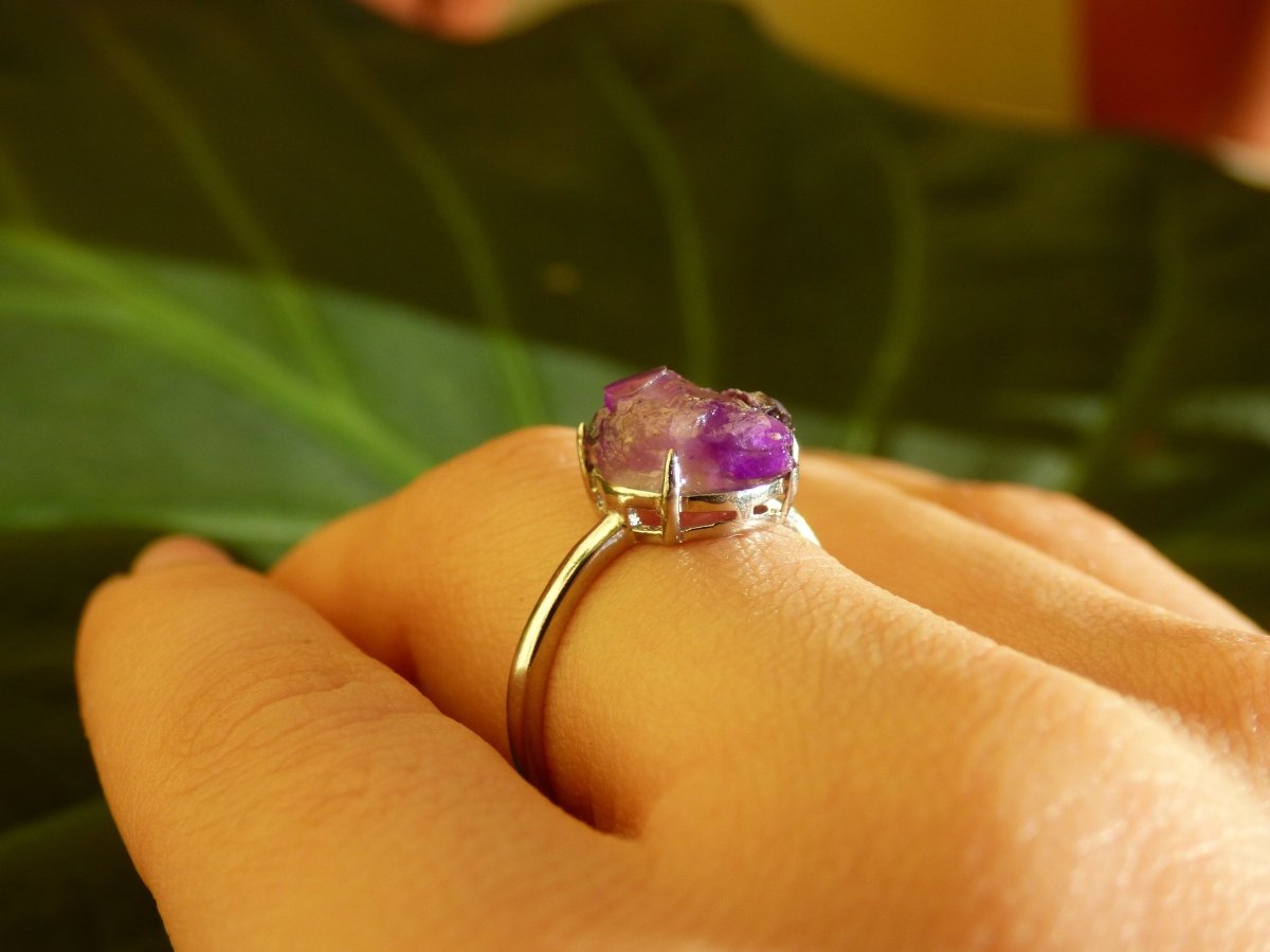 Sugilith Ring ~ Roh Sugilite ~ 925 Sterling Silber ~ Edelstein ~HIPPIE ~GOA ~Boho ~Ethno ~Nature ~Heilstein Energie Kraft - Art of Nature Berlin