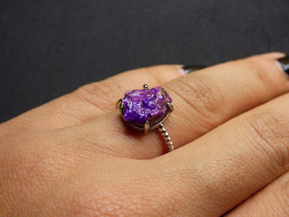 Sugilith Ring ~ Roh Sugilite ~ 925 Sterling Silber ~ Edelstein ~HIPPIE ~GOA ~Boho ~Ethno ~Nature ~Heilstein Energie Kraft - Art of Nature Berlin