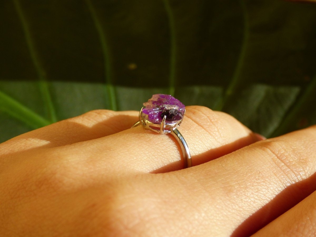 Sugilith Ring ~ Roh Sugilite ~ 925 Sterling Silber ~ Edelstein ~HIPPIE ~GOA ~Boho ~Ethno ~Nature ~Heilstein Energie Kraft - Art of Nature Berlin